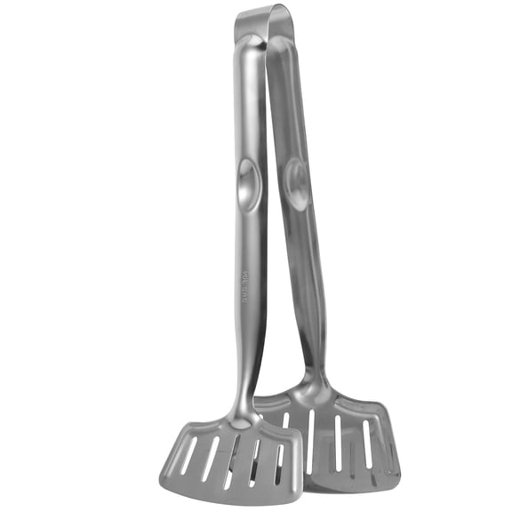 LITINKIMI Turning Tongs Fish Spatula Tongs Silver Pancake Flipper Kitchen Tool 1Pcs