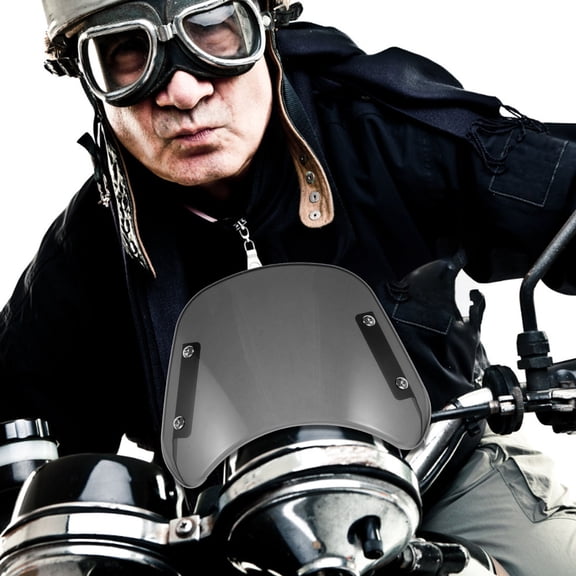 LITINKIMI Universal Black Motorcycle Windscreen Sturdy ABS Iron Windshield for Motorbike Accessory