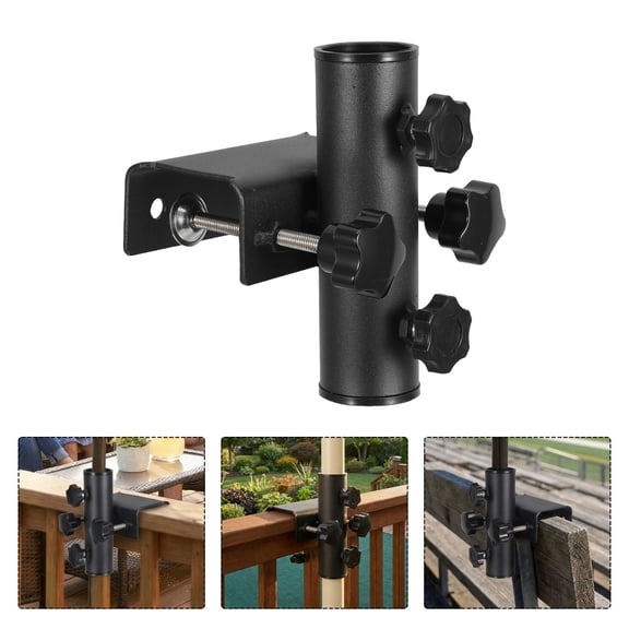 LITINKIMI Black Umbrella Mount Bracket for Deck Railings, Easy to Install, and Versatile Outdoor Accessory