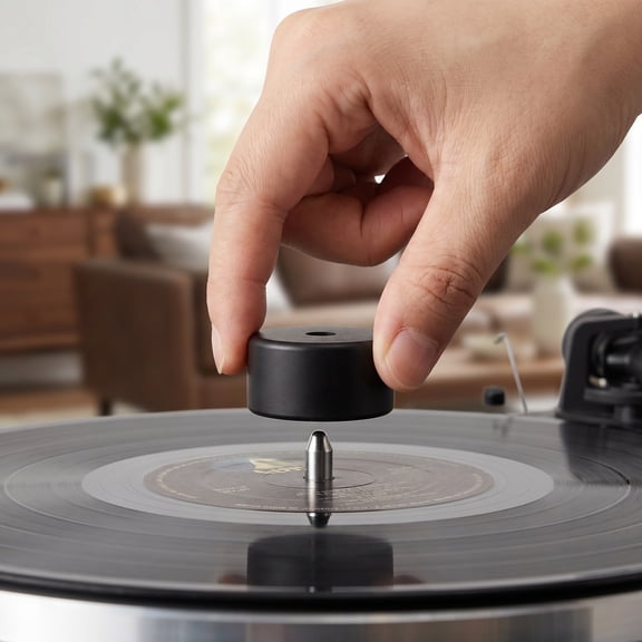 LITINKIMI Vinyl Record Weight Stabilizer for Home Studio Turntable Accessory Black