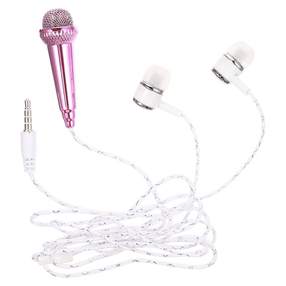 LITINKIMI Vocal Microphone Miniature Microphone Plastic Rosy Singing 1Pcs