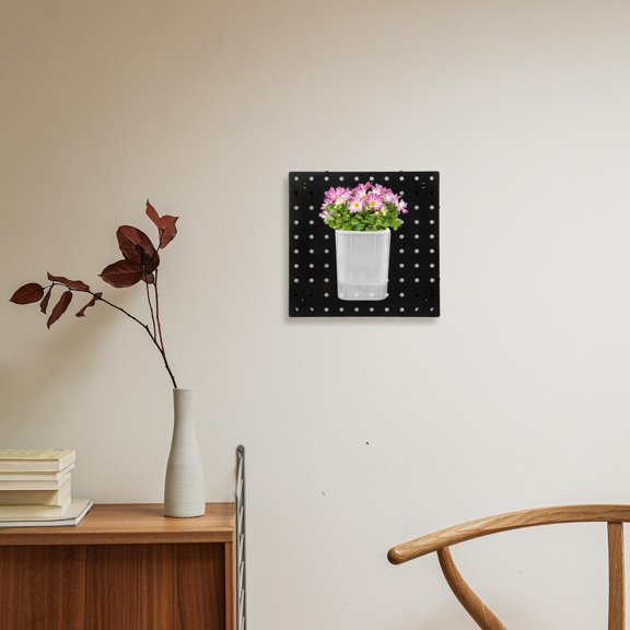 LITINKIMI Wall Mounted Pegboard Organizer Panel for Home Tool Storage Black Plastic
