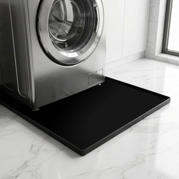 LITINKIMI Washing Machine Protector Tray Black Silicone Non-Slip and Water Leak Catcher