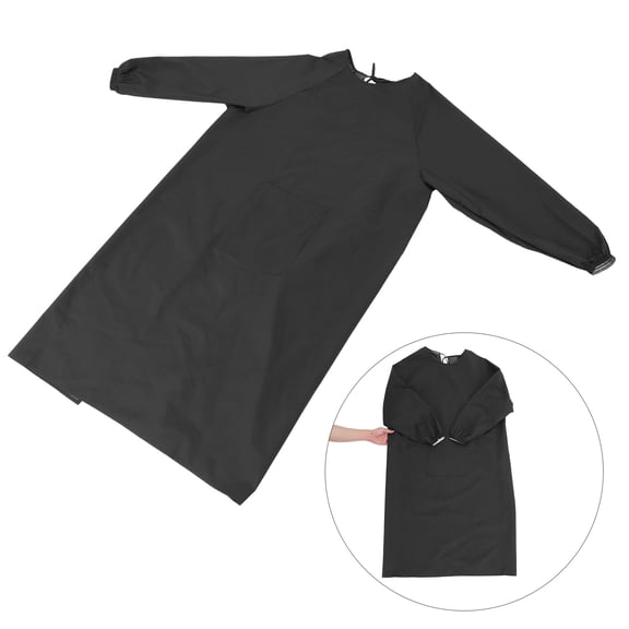 LITINKIMI Water Resistant Smock Apron with Full Sleeves for Cooking, Gardening, Cleaning - Light Grey Protective Wear