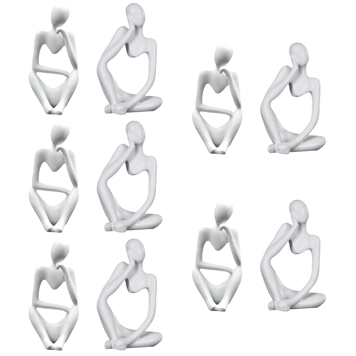 LITINKIMI White Abstract Thinker Statue Smooth Surface Modern Desk and ...
