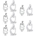 Abstract White Shelf LITINKIMI White Abstract Thinker Statue Smooth Surface Modern Desk and ...