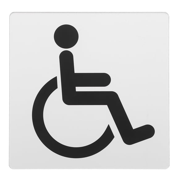 LITINKIMI White Acrylic Disabled Bathroom Sign with Self-Adhesive Backing, Easy to Install Accessibility Marker for Restrooms