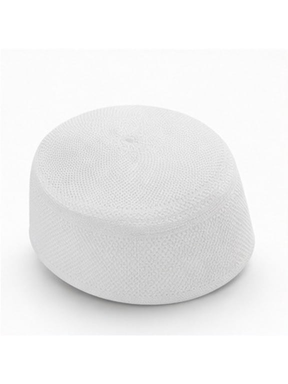 White Cotton Prayer Cap Muslim Hat Breathable Comfort for Ramadan Eid and Daily Spiritual Wear
