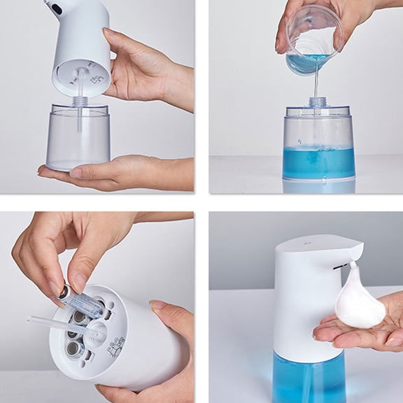 LITINKIMI White Intelligent Soap Dispenser for Bathroom Kitchen with Infrared Auto Induction