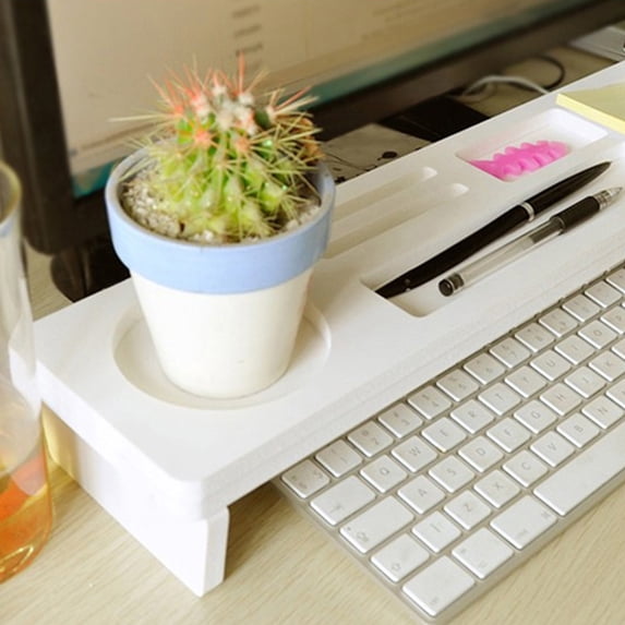 Standard Home Depot Racks LITINKIMI White Keyboard Organizer Rack with 7 Compartments for Desk ...