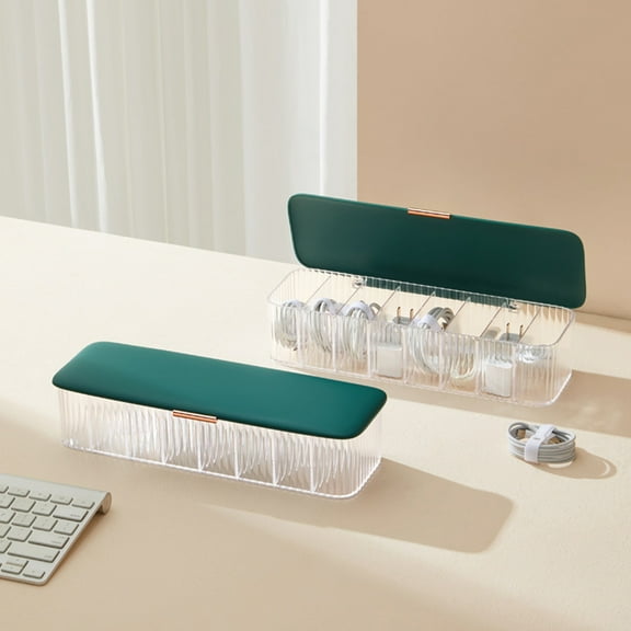 LITINKIMI Organizer Box with Multiple Compartments for Tidy, Cord and Wire Storage Solution