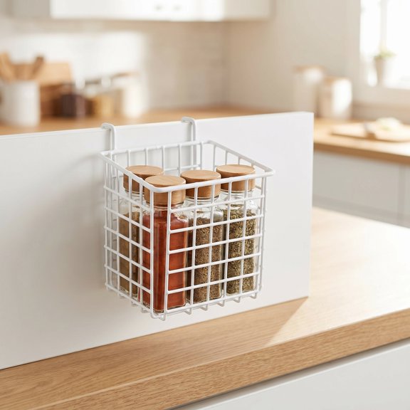 LITINKIMI Iron Wire Shelf Accessory Basket for Kitchen and Bedroom Organization, 1 Piece Storage Solution