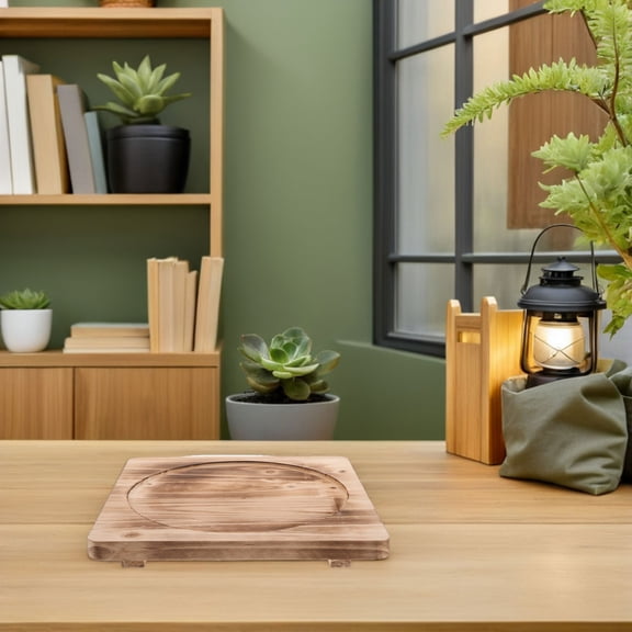 LITINKIMI Wood Stove Base Pad Khaki Wooden Heat Insulation for Home Use