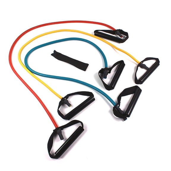 LITINKIMI Yellow Exercise Pull Rope with Handles for Outdoor Sports and Resistance Training