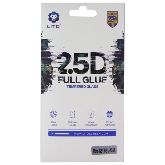 LITO 2.5D Full Glue Tempered Glass Screen Protector for Moto G51 5G (L-1351)