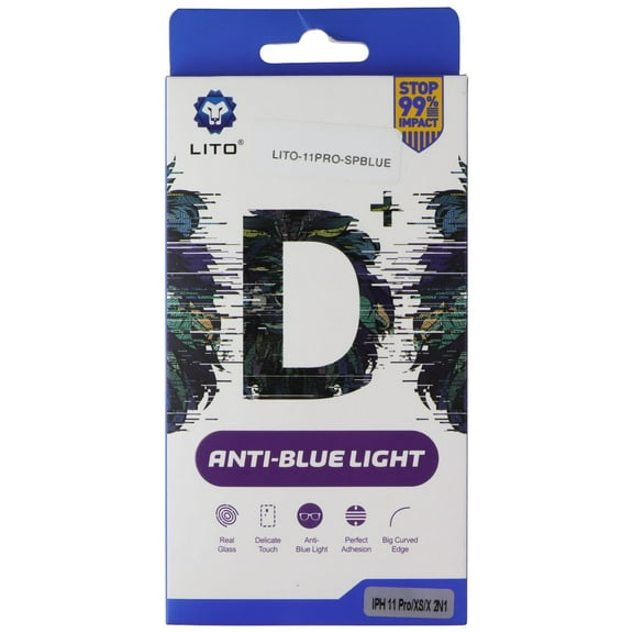 LITO D+ Anti-Blue Light Screen Protector for Apple iPhone 11 Pro/XS/X (2 Pack)
