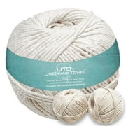 LITO LINEN AND TOWEL 100% Cotton Butchers Twine, Kitchen String, DIY Craft, 11 Ply 200ft, Pack of 2