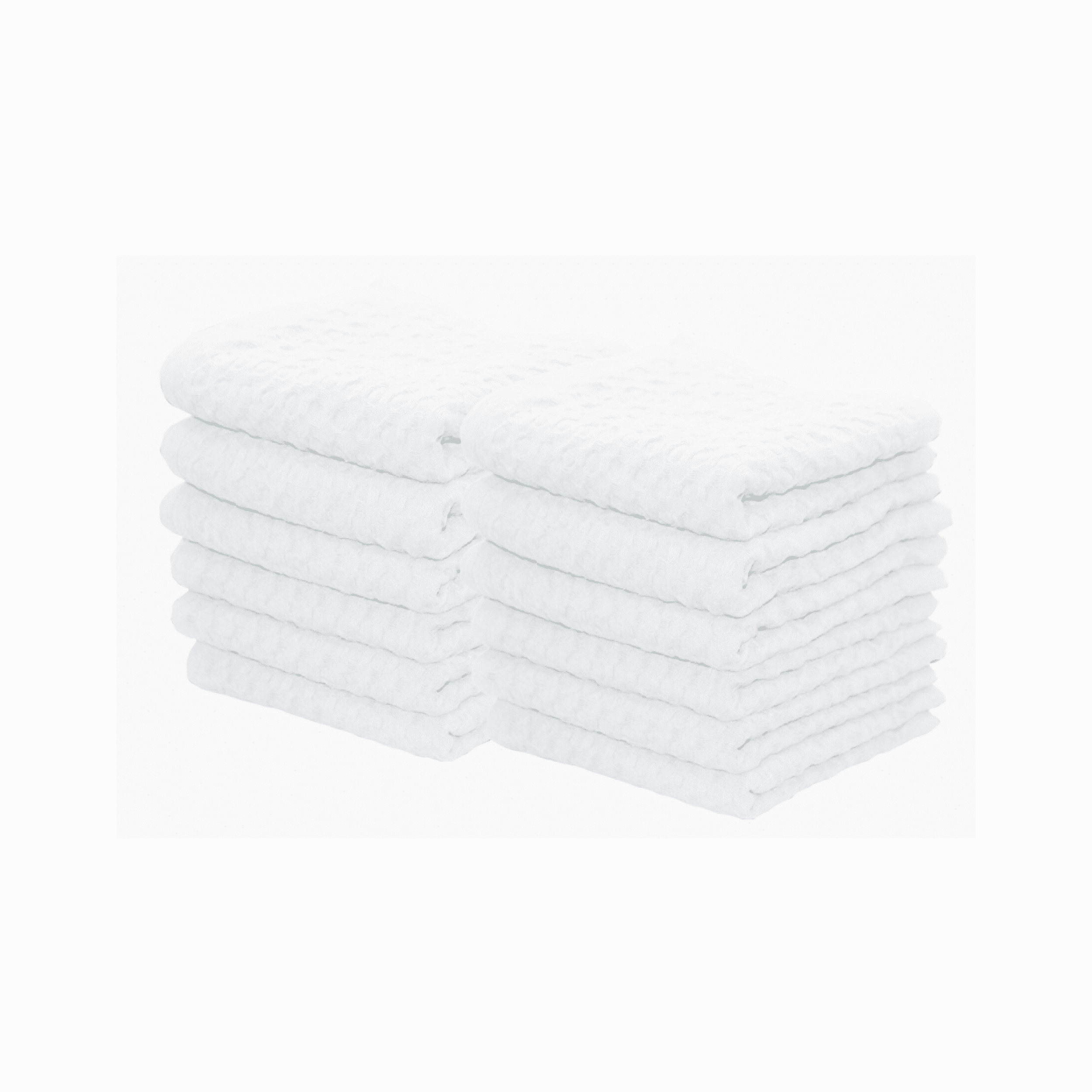 Optic White Cotton Quick-Dry Washcloth Set for Kids (Pack of 12)