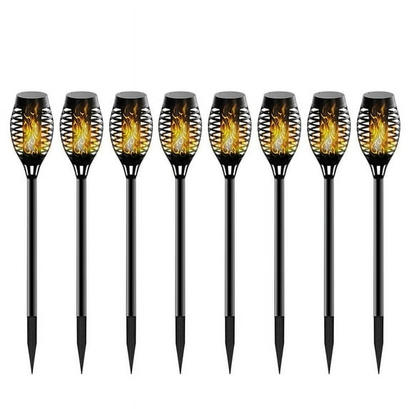 LITOM 1/4/8 Pcs IP65 Waterproof Solar Path Torches Lights. Dancing Flame Garden Lights Outdoor Landscape Decoration for Patio Garden Path Yard Wedding Party