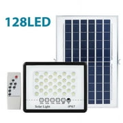 LITOM 100W/300W LED Solar Flood Lights with Remote Control Street Flood Light Outdoor IP67 Waterproof for Outdoor Courtyard Garden