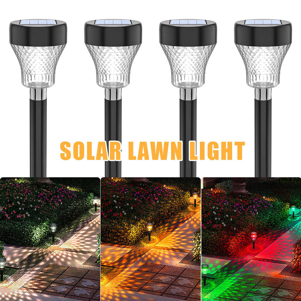 LITOM 2/4Pcs Solar Landscape Lights Outdoor LED Garden Lawn Pathway Lamp Waterproof