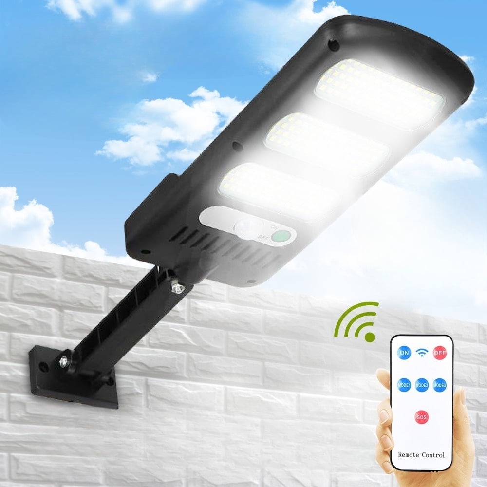 LITOM 213 LED Super Bright Outdoor Solar Street Light & Wall Light - 3 Lighting Modes PIR Motion Sensor with Remote Control, IP67 Waterproof for Yard Garden