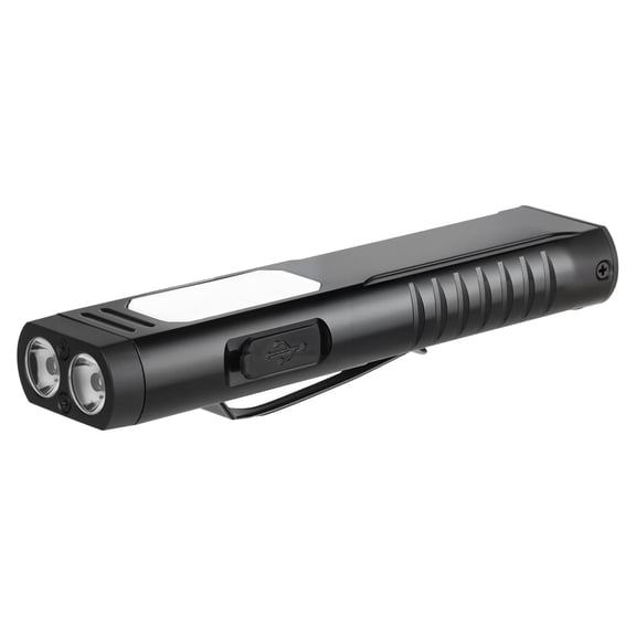 LITOM 500LM Rechargeable EDC Flashlight - 7-Mode COB Side Light, Strong Magnetic Clip-on, IPX5 Waterproof Aluminum Alloy, Buzzer Alarm for Outdoor/Home/Work