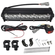 LITOM 60W Dirt Bike LED Light Bar Headlight Kit, 2500LM 5 Modes White Amber IP67 Waterproof, Plug & Play for Honda CRF Yamaha TTR YZF Kawasaki KLX Suzuki RM 7/8" Handlebars