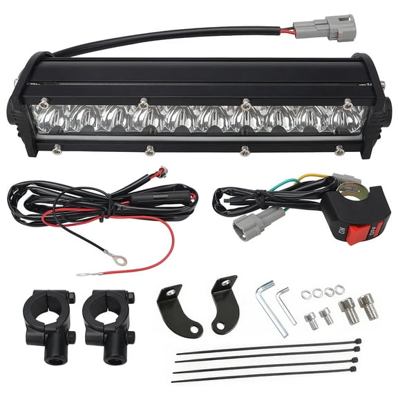 LITOM 60W Dirt Bike LED Light Bar Headlight Kit, 2500LM 5 Modes White Amber IP67 Waterproof, Plug & Play for Honda CRF Yamaha TTR YZF Kawasaki KLX Suzuki RM 7/8" Handlebars