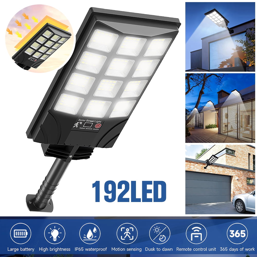 LITOM IP65 Waterproof Solar Street Light - 6500K Motion Sensor, Dusk-to ...