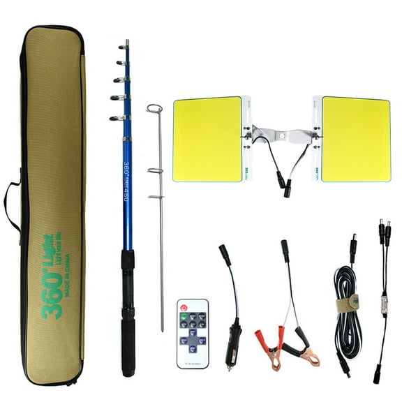 LITOM LED Camping Light - 800W Dual COB 360° Illumination, 4.5m Telescopic Pole, Remote Control Dimmable, IP55 Waterproof Rechargeable Lamp for Outdoor Camping Fishing BBQ Hiking