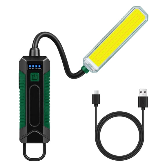 LITOM W07B LED Work Light with 360 Flexible Gooseneck, 2000mAh Rechargeable COB Inspection Lamp, Magnetic Base, 5 Lighting Modes, Type-C Charging for Car Repair Garage Camping