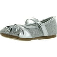 thumbnail image 1 of LITTLE ANGEL Girls TESHI-729D Toddler Girl's Glittering Middle Strap Studded Dress Flats, Silver, 4, 1 of 4