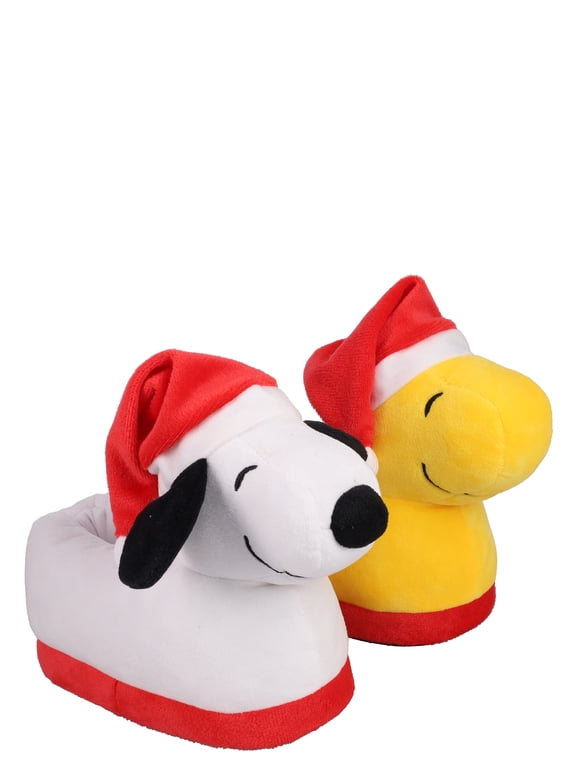 Little & Big Kids Snoopy & Woodstock Christmas Hat Slippers