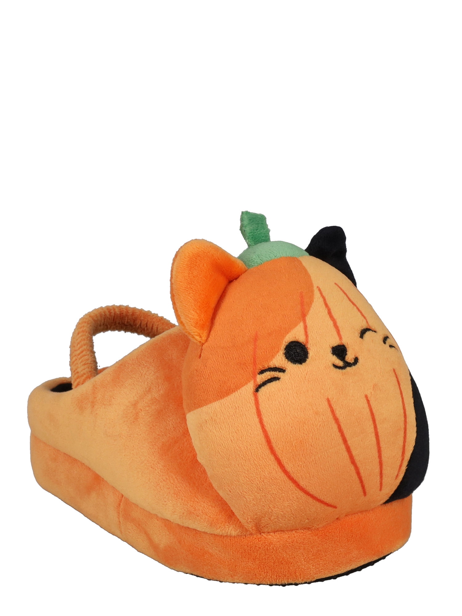 Toddler, Little & Big Kids Squishmallows Cam the Cat Orange Pumpkin Halloween Slipper