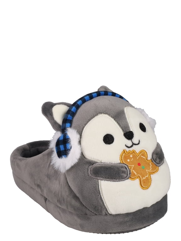 Little & Big Kids Squishmallows Ryan the Husky Gray slipper