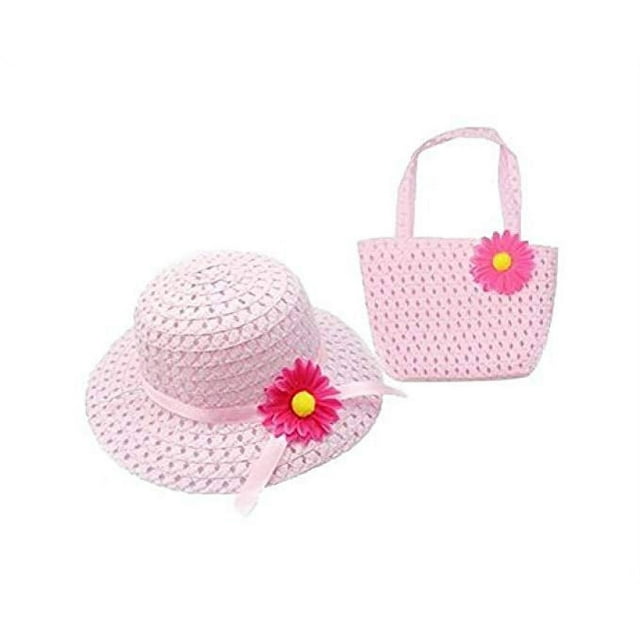 LITTLE GIRL'S TEA PARTY FAVOR DRESS UP HAT AND BAG SET - Pink - Walmart.com