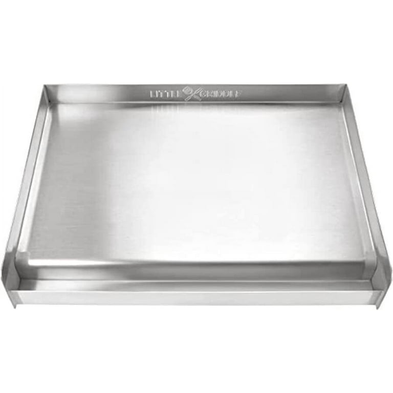 LITTLE GRIDDLE Sizzle-Q SQ180 100% Stainless Steel Universal Griddle with  Even Heating Cross Bracing for Charcoal/Gas Grills, Camping, Tailgating,  and