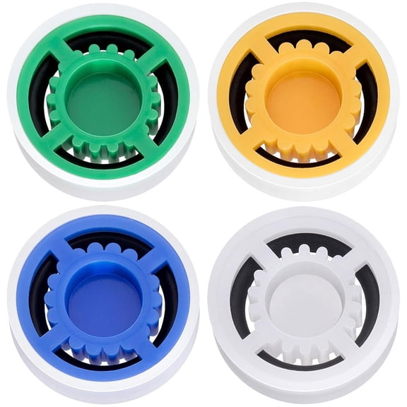 LITTLE HOME 4 Pack Bathroom Shower Head Water Flow Restrictor Reducer Limiter Saver Adapter Set, 1.5/1.8/2.0/2.5 GPM, White Blue Yellow Green, Plastic Water Saving Device for Shower Heads