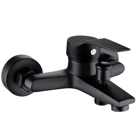 LITTLE HOME Black Zinc Alloy Wall Mounted Bathroom Faucet with Dual Control for Bathtub and Shower, Adjustable Hole Spacing 13-17cm, Easy Installation, Modern Design (Shower Faucet)