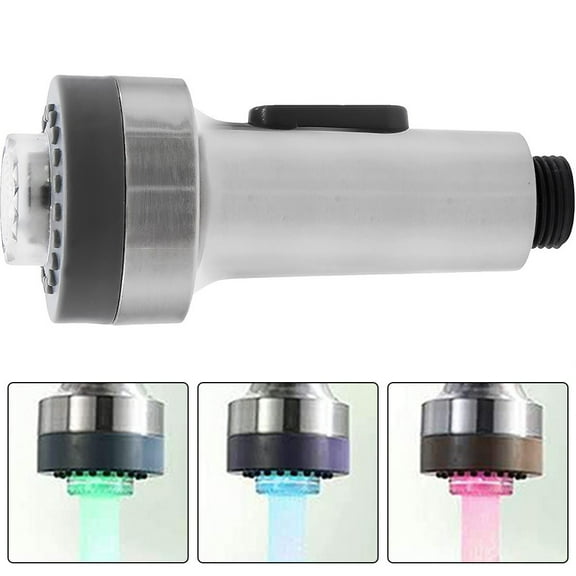 LITTLE HOME Color Changing LED Kitchen Sink Faucet, Pull-Down Spray Head Replacement, Single Handle, Temperature Sensitive, No Battery Needed, Easy Clean Plastic, G1/2 Thread, for RV, Bar