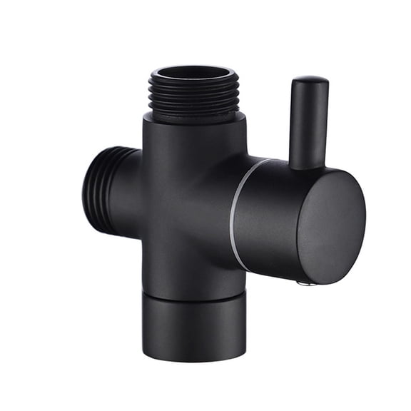 LITTLE HOME G1/2in 3-Way Brass Diverter Valve T-Adapter Converter for Shower Head, Black Finish, Hand-Held & Fixed Sprinkler Switch, Solid Metal Handle, High Quality Brass Body, 1/2 Turn Operation