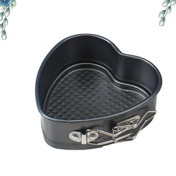 LITTLE HOME Heart Shaped Springform Cake Pan Non-Stick Baking Tin with Quick Release Latch for Valentine's Day Cheesecakes Muffins Sponge Cakes Easy Clean Metal 11.8 Inch