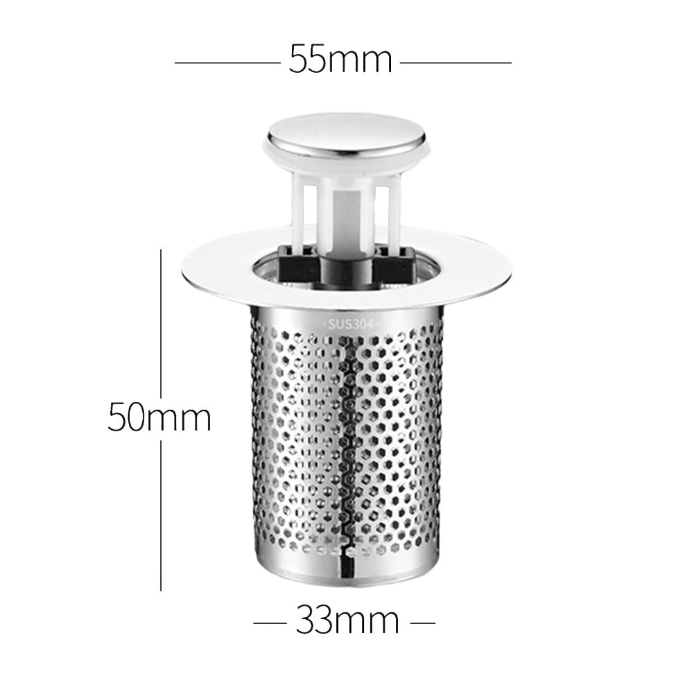 LITTLE HOME Innovative Pop-Up Drain Filter, Stainless Steel Hair Catcher for Kitchen and ...