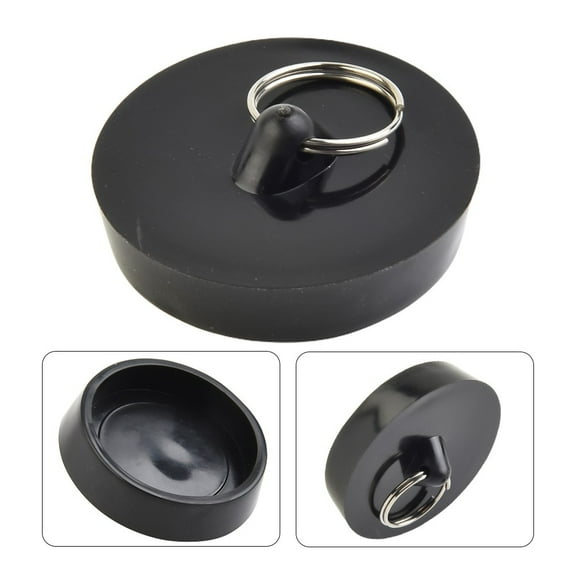 LITTLE HOME Rubber Sink Stopper With Pull Ring | Universal Drain Plug for Kitchen, Bathroom, Bathtub, Laundry | Durable Stain-Proof Seal Cover | Debris Protection | Easy to Use & Remove