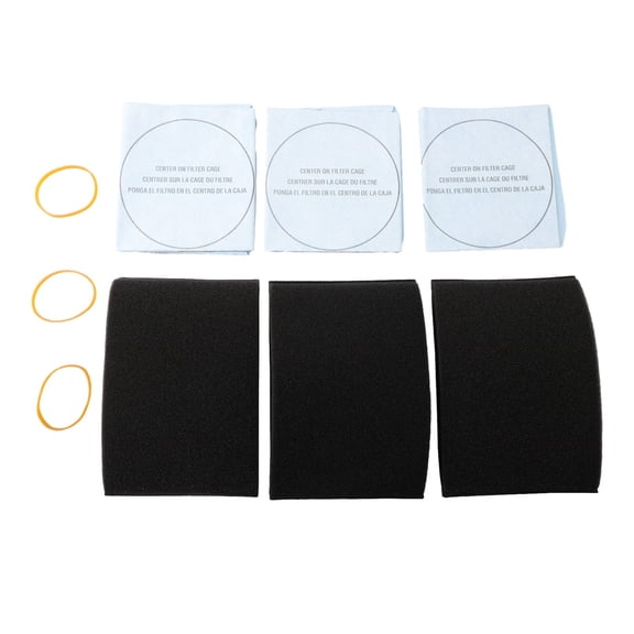 LITTLE HOME for Shop Vac Wet Dry Vacuum Foam Filter Sleeve Replacement for Models 90304 90350 90585, Compatible with 5 Gallon and Larger Wet Dry Vacuums, Includes 3 Foam Filters and Retainer Rings