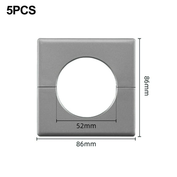 LITTLE HOME Square Pipe Wall Cover Switch and Socket Cover 5Pcs Escutcheon Plates Decorative ABS Plastic Grey 86*86mm for Bathroom Kitchen Home Improvement Plumbing Fixtures