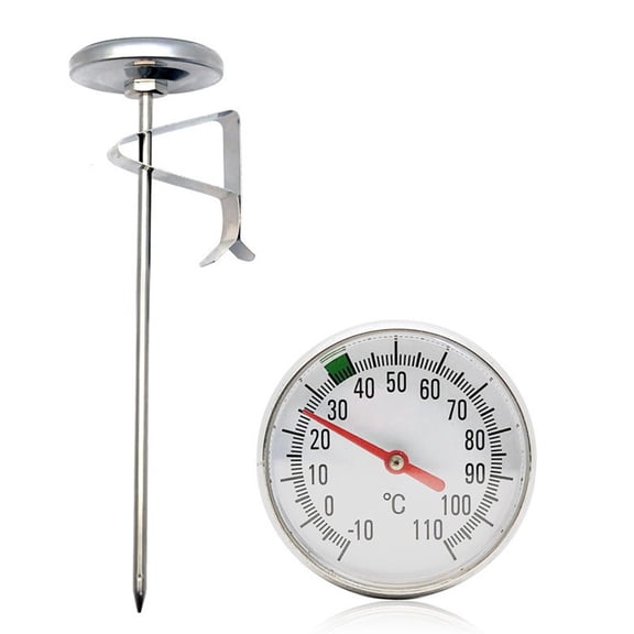 LITTLE HOME Stainless Steel Cooking Thermometer for Food Meat BBQ Probe Water Milk Oil Temperature Meter Kitchen Tool with -10°C to 110°C Range 45mm Dial