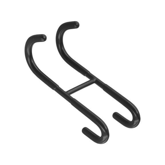 LITTLE HOME Stainless Steel Over Glass Door Shower Towel Rack S-Shape Hanger No Drilling Required Versatile Bathroom Organizer for Robes Squeegees Loofahs Black