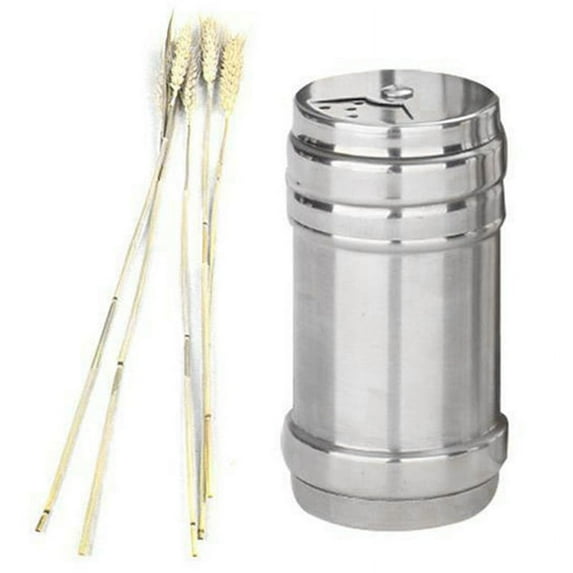 LITTLE HOME Stainless Steel Spice Shaker Bottle Set - Kitchen Seasoning Dispenser with Adjustable Holes for Salt, Pepper, BBQ Rubs - 4 Sizes Available (S/M/L/XL)